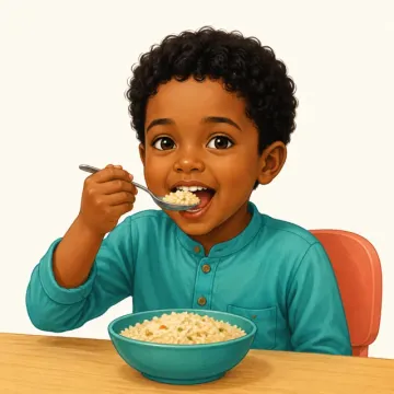 Cun (Eat): illustration from the Luuqad Activities lesson
