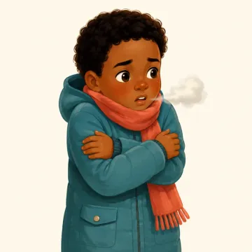 Qabow (Cold): illustration from the Luuqad Weather lesson