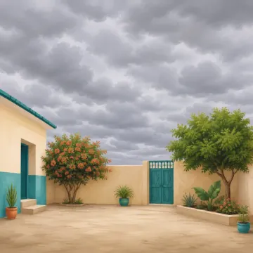Daruur Leh (Cloudy): illustration from the Luuqad Weather lesson