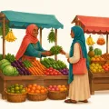 Suuq (Market) illustration from the Luuqad app
