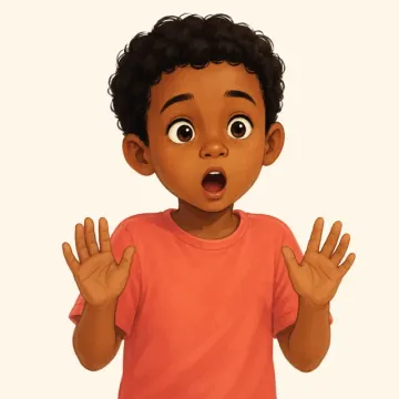Yaaban (Surprised): illustration from the Luuqad Emotions lesson