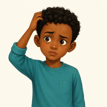 Jahwareersan (Confused): illustration from the Luuqad Emotions lesson