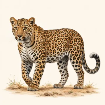 Haramcad (Leopard): illustration from the Luuqad Animals lesson