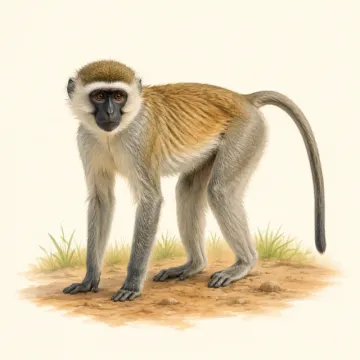 Daanyeer (Monkey): illustration from the Luuqad Animals lesson