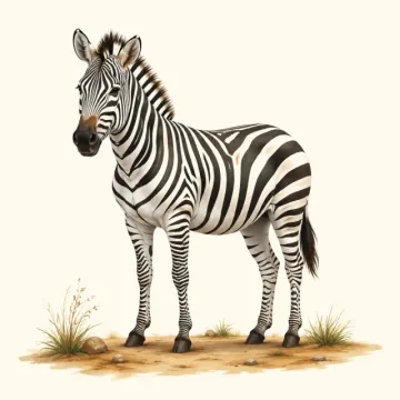 Dameer Farow (Zebra): illustration from the Luuqad Animals lesson